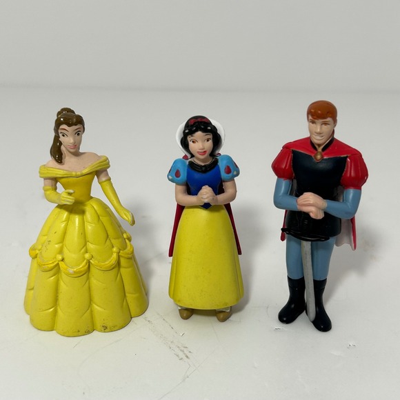 Other - Disney Princess PVC Figures Lot Belle Snow White Prince Florian Cake Toppers